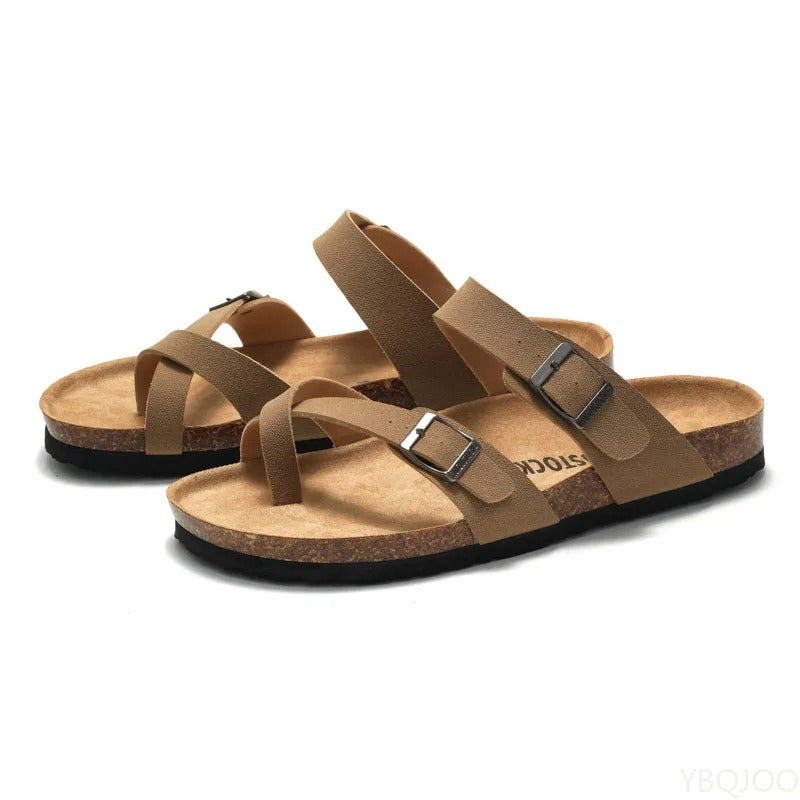 2025 Summer Women's Shoes Fashion cork Slippers Trendy couple beach shoes Casual comfortable flat slippers Zapatos