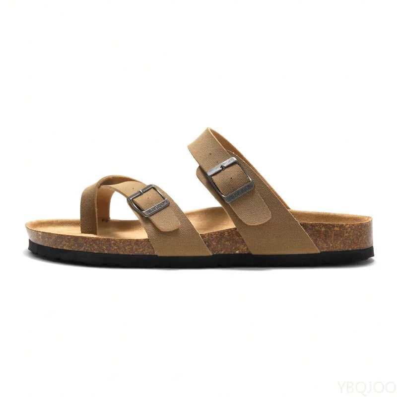 2025 Summer Women's Shoes Fashion cork Slippers Trendy couple beach shoes Casual comfortable flat slippers Zapatos