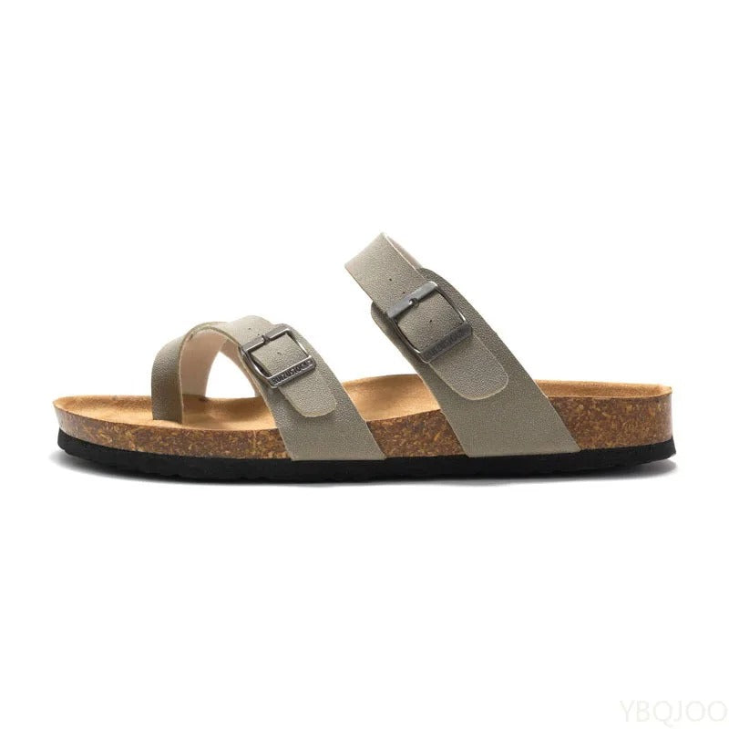 2025 Summer Women's Shoes Fashion cork Slippers Trendy couple beach shoes Casual comfortable flat slippers Zapatos