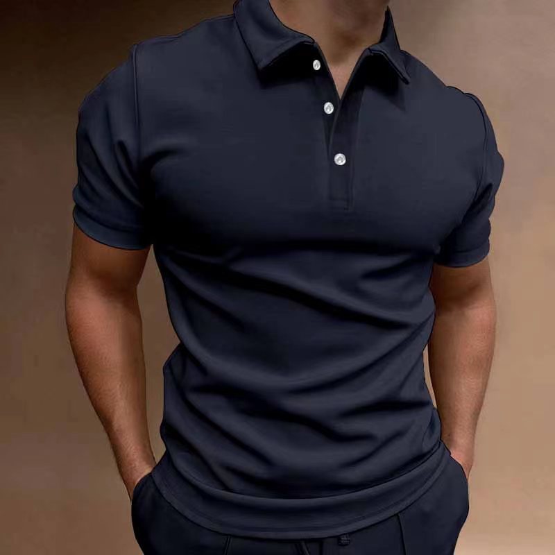 Men's Polo Shirt Short Sleeve Button T-Shirt Tops
