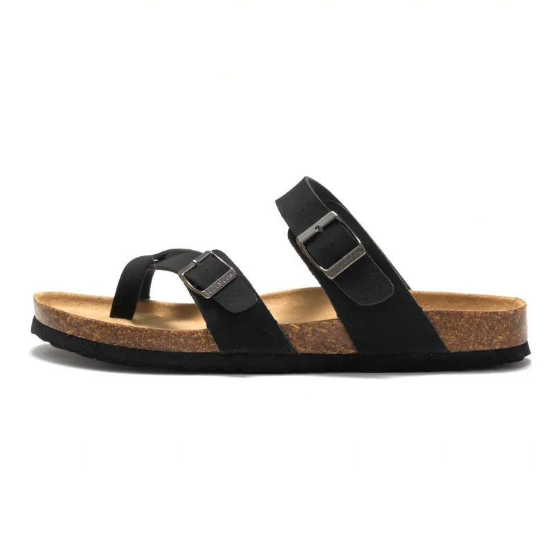 2025 Summer Women's Shoes Fashion cork Slippers Trendy couple beach shoes Casual comfortable flat slippers Zapatos