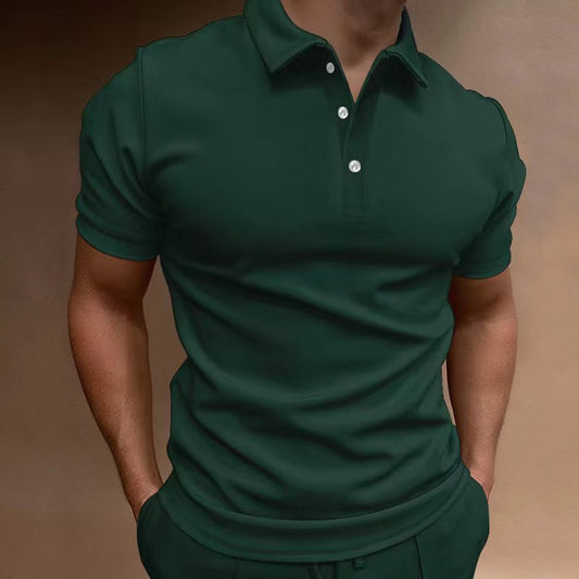 Men's Polo Shirt Short Sleeve Button T-Shirt Tops